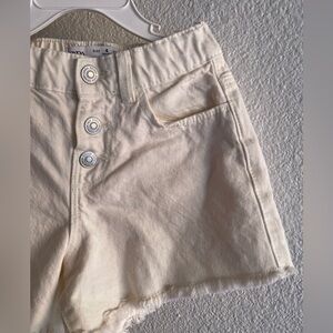 Cream Button-Up kids Shorts